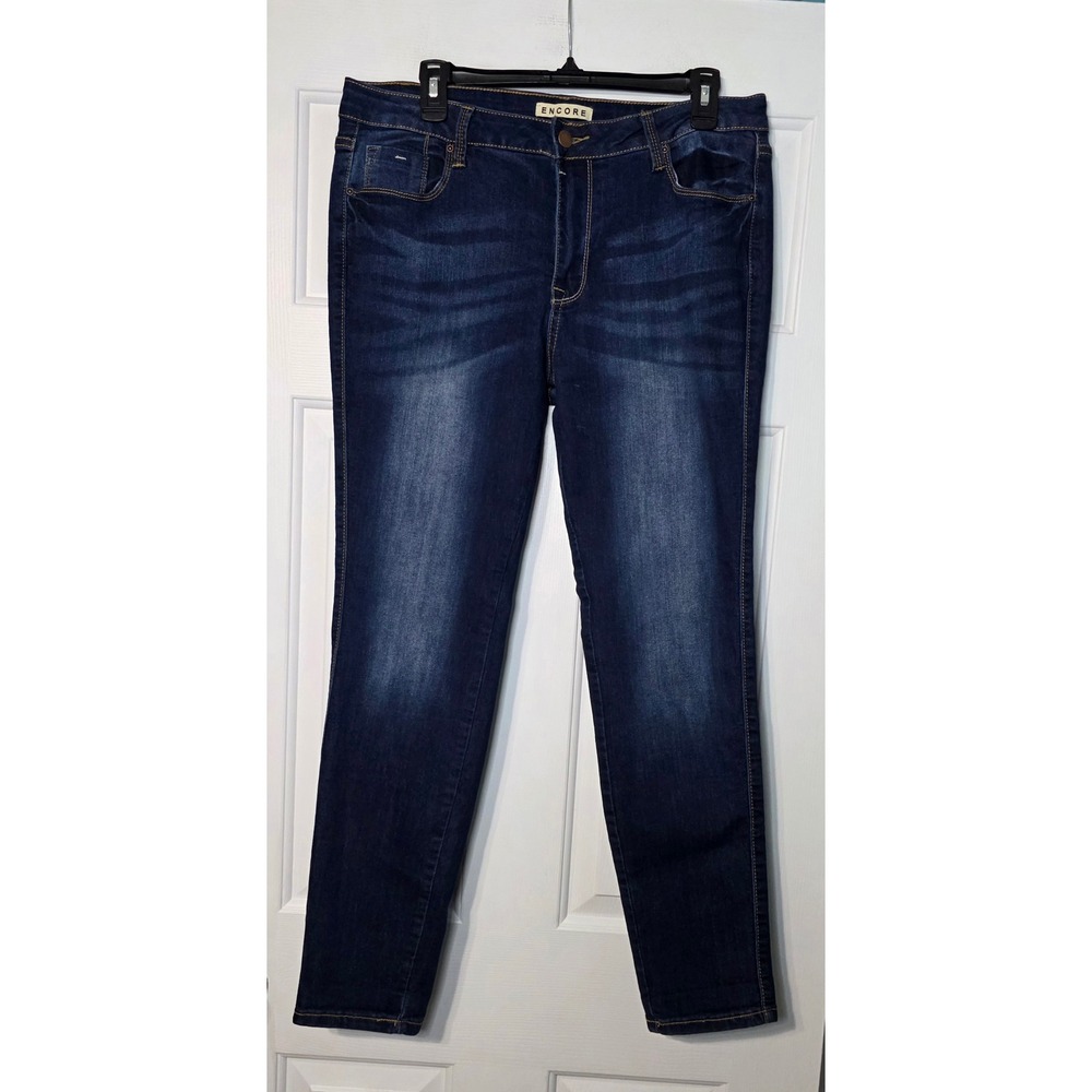 Encore Womens Size 17 Dark Wash‎ Skinny Jeans Stretch Denim Blue